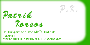 patrik korsos business card